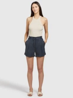 Khujo Hosen Loosefit Shorts Elida Frauen Dunkelblau -Khujo 1b2a19aa5add3a79099374f81e49f251