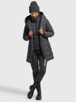 Khujo Kurzmäntel Jacke Floyt Frauen Dunkelgrau -Khujo 542caea8563041d5bc868345c48f728b