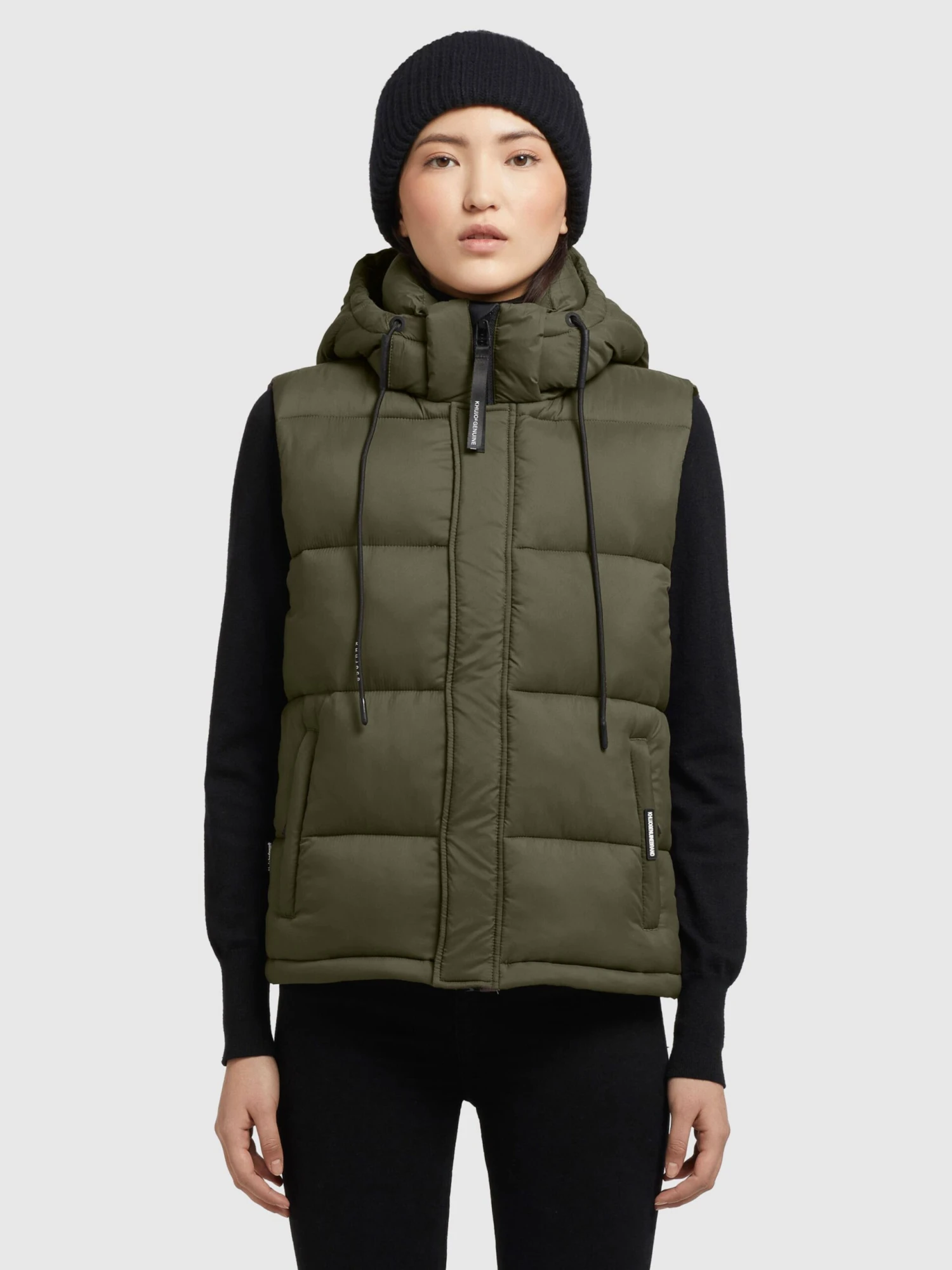 Khujo Westen Weste Eden Frauen Khaki 4 Khujo Westen Weste Eden Frauen Khaki – Bild 2