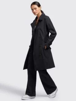 Khujo Trenchcoats Mantel Sarina Frauen Schwarz -Khujo 77807bdd7b6ce7b6b4116f3ed37da47b