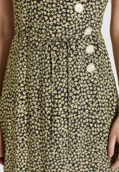 Khujo Blusenkleider Kleid Porgy Frauen Pastellgelb / Schwarz -Khujo 7955cee76a36ad88910e3d6379ba4936