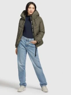 Khujo Winterjacken Jacke Esila Frauen Khaki -Khujo ac21cca73b786338dd8995fdfb079e48